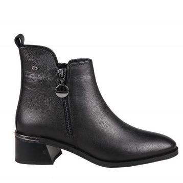 Castle Black 9780 Siyah Hakiki Deri Kadın Bot