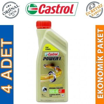 Castrol Power 1 4T 10W-40 1 Litre 4'lü 4 Zamanlı Motosiklet Motor Yağı