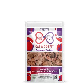 Cat Dog Fit 40 gr Freeze Dried Tavuk Ciğer Kedi Atıştırmalık Mama