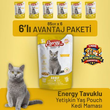 Cat Food Energy 6x85 gr Tavuklu Yetişkin Yaş Kedi Maması