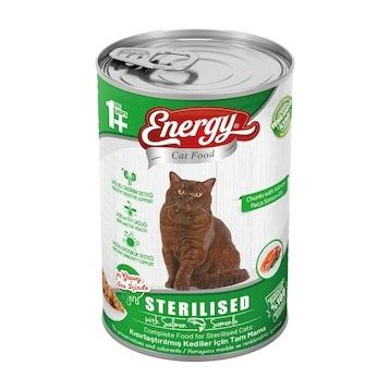 Cat Food Energy Somonlu Kısırlaştırılmış Konserve Islak 12x400 gr Kedi Maması