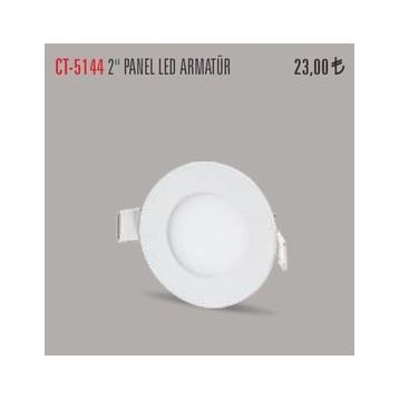 Cata 3W Beyaz Yuvarlak Led Panel Armatür