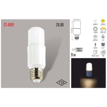 Cata CT-4091 Gün Işığı 5'li 8W Led Ampul