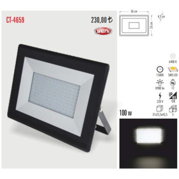 Cata CT-4662 150W Beyaz Led Projektör