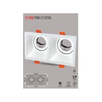 Cata CT-5006 Beyaz Puma İkili Kare Spot