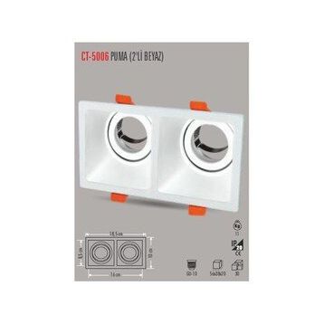 Cata CT-5006 Beyaz Puma İkili Kare Spot