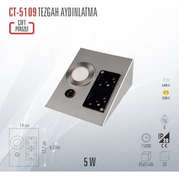 Cata CT-5109B 1 W Beyaz Üçgen Spot