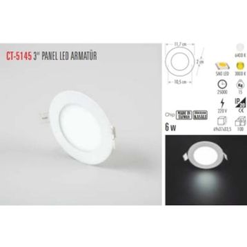 Cata CT-5145 Eco 6W Yuvarlak Panel Led Armatür