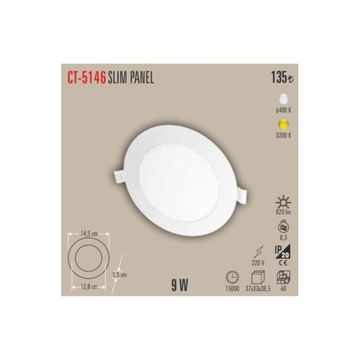 Cata CT-5146 G 9W 3000K Alüminyum Kasa Gün Işığı Sıva Altı Led Panel Spot
