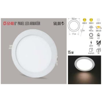 Cata CT-5148K 15W 4000K Slim Panel
