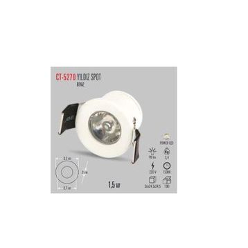 Cata CT-5270 1.5W 6400K Beyaz Kasa Yıldız Spot