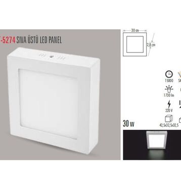 Cata CT-5274 30W Sıva Üstü 6400K Beyaz Led Panel