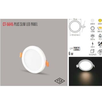Cata CT-5645 6W 3200K Plus LED Panel Armatür