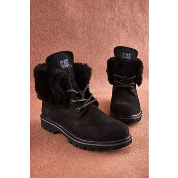 Caterpillar Utah Fur 015Z101184 Black Nubuk Siyah Kadın Bot