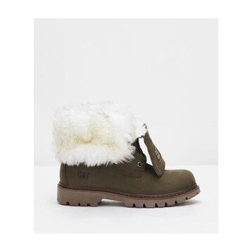 Caterpillar Utah Fur Dark Olive Haki Nubuk Kadın Bot