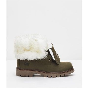 Caterpillar Utah Fur Dark Olive Haki Nubuk Kadın Bot