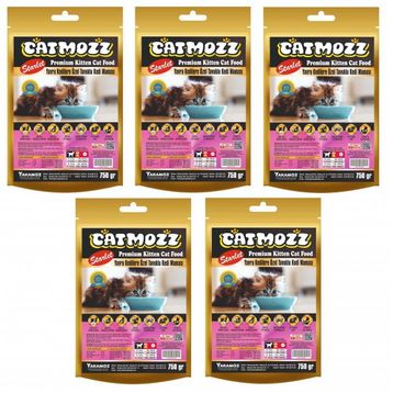 CatMozz 5x750 gr Starlet Kitten Tavuklu Seçici KEdilere Özel Yavru Kedi Maması
