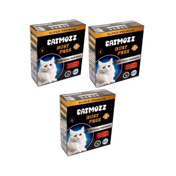 CatMozz Dust Free Süper Premium Aktif Karbon Topaklaşan Hipoalerjik İnce 3x8 lt Kedi Kumu