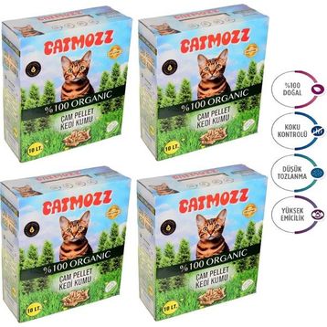 CatMozz Eco Hipoalerjenik Organik 4x10 lt Çam Peleti Kedi Kumu