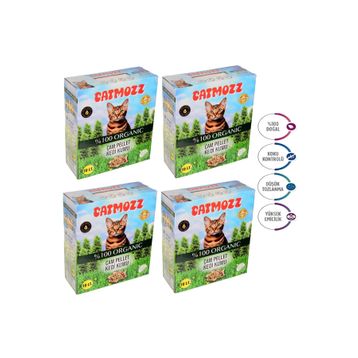 CatMozz Eco Hipoalerjenik Organik 4x10 lt Çam Peleti Kedi Kumu