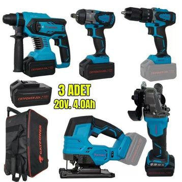 CatPower 4150 20V 4.0Ah Li-Ion 3 Akülü Kömürsüz 5'li Set