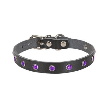 Cattie Taşlı Deri L 1.2x25-29 cm Siyah Kedi Boyun Tasması