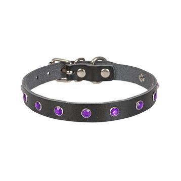 Cattie Taşlı Deri L 1.2x25-29 cm Siyah Kedi Boyun Tasması