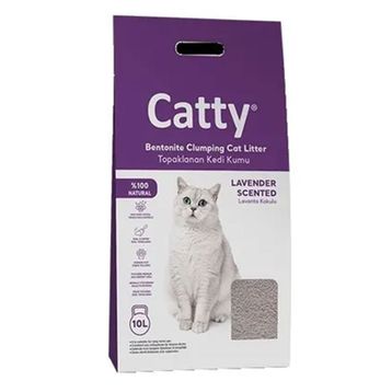 Catty 10 lt Lavanta Kokulu Bentonit İnce Taneli Kedi Kumu