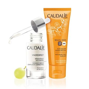 Caudalie Vinoperfect Serum 30 ml Soleil Divin Set-Leke Serumu 30 ml-40 ml Güneş Koruyucu Krem