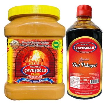 Çavuşoğlu Odun Ateşinde Kepeksiz 930 gr Bozkır Tahini + 1 kg Dut Pekmezi