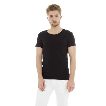 Cazador 4602 Siyah Orta Bisiklet Yaka Flamlı Erkek T-Shirt
