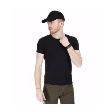 Cazador 4602 Siyah Orta Bisiklet Yaka Flamlı Erkek T-Shirt