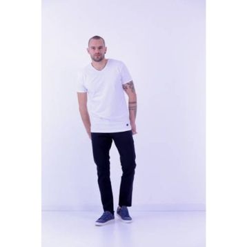 Cazador 4619 Beyaz Stn. V Yaka Erkek T-Shirt