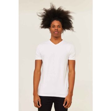 Cazador 4619 Beyaz Stn. V Yaka Erkek T-Shirt