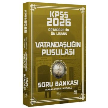 CBA Yayınları 2026 KPSS Lise Ortaöğretim Ön Lisans Vatandaşlık Vatandaşlığın Pusulası Çözümlü Soru Bankası