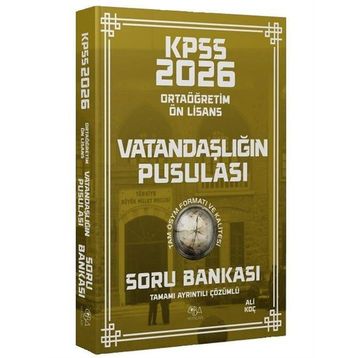 CBA Yayınları 2026 KPSS Lise Ortaöğretim Ön Lisans Vatandaşlık Vatandaşlığın Pusulası Çözümlü Soru Bankası