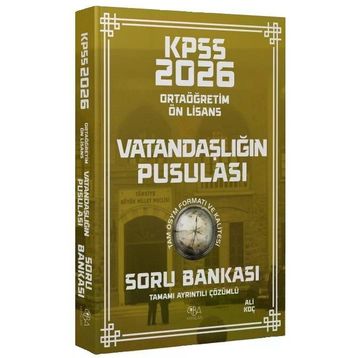 CBA Yayınları 2026 KPSS Lise Ortaöğretim Ön Lisans Vatandaşlık Vatandaşlığın Pusulası Çözümlü Soru Bankası