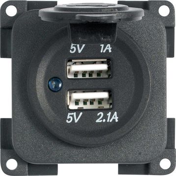 CBE MP2USB 5V 1A + 2.1A Çift USB Şarj Soketi Kapaklı Giriş