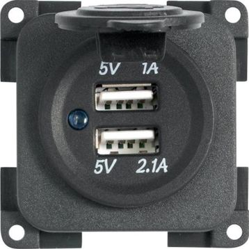 CBE MP2USB 5V 1A + 2.1A Çift USB Şarj Soketi Kapaklı Giriş