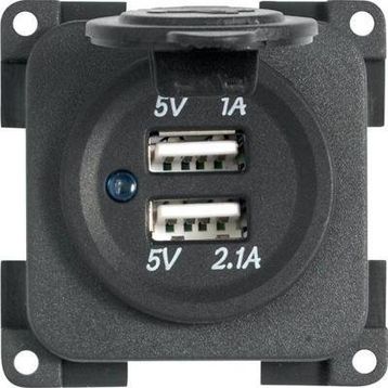 CBE MP2USB 5V 1A + 2.1A Çift USB Şarj Soketi Kapaklı Giriş