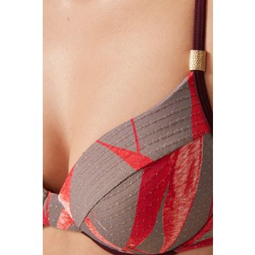 C&City 3144 Bordo Yüksek Bel Kaplı Bikini Takım