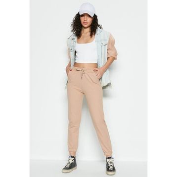 C&City 734 Basic Jogger Sütlü Kahve Kadın Eşofman Altı