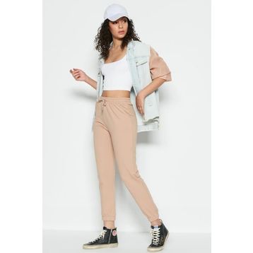 C&City 734 Basic Jogger Sütlü Kahve Kadın Eşofman Altı