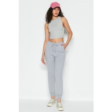 C&City 735 Jogger Manşet Spor Gri Kadın Eşofman Altı