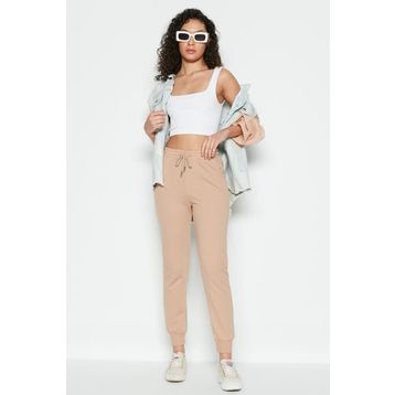 C&City 735 Jogger Manşet Spor Sütlü Kahve Kadın Eşofman Altı