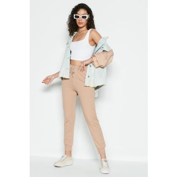 C&City 735 Jogger Manşet Spor Sütlü Kahve Kadın Eşofman Altı