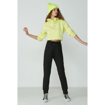 C&City 735 Siyah Jogger Manşet Spor Kadın Eşofman Altı
