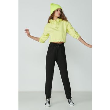 C&City 735 Siyah Jogger Manşet Spor Kadın Eşofman Altı