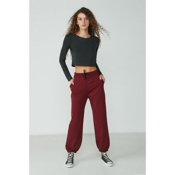 C&City 737 Bordo Jogger Lastikli Spor Eşofman Altı