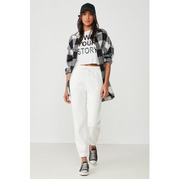 C&City 802 Basic Jogger Ekru Kadın Eşofman Altı